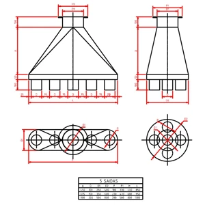 duto de ventialçao de 5 saidas