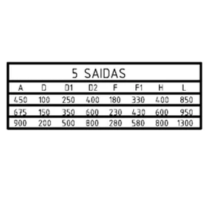 duto de ventialçao de 5 saidas